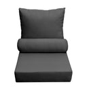 AD003 Knife Edge Small 23x24x6 Outdoor Deep Seat Back Rest Bolster Cushion Insert Slip Cover Set