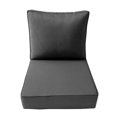 AD003 Pipe Trim Medium 24x26x6 Outdoor Deep Seat Back Rest Bolster Cushion Insert Slip Cover Set