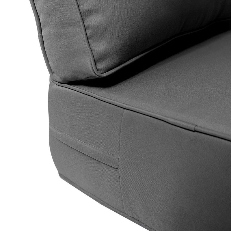 AD003 Pipe Trim Medium 24x26x6 Outdoor Deep Seat Back Rest Bolster Cushion Insert Slip Cover Set