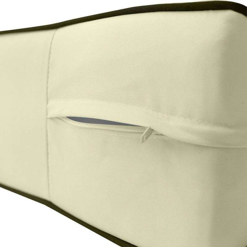 AD005 Contrast Piped Trim Large 26x30x6 Deep Seat + Back Slip Cover Only Outdoor Polyester