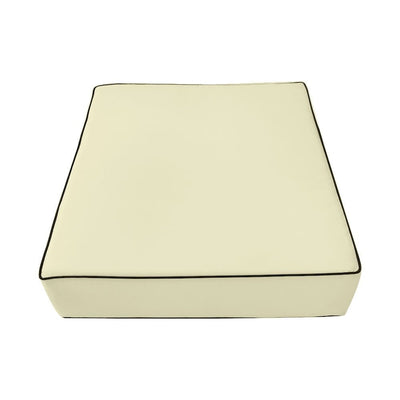 AD005 Contrast Piped Trim Large 26x30x6 Deep Seat Back Cushion Slip Cover Set
