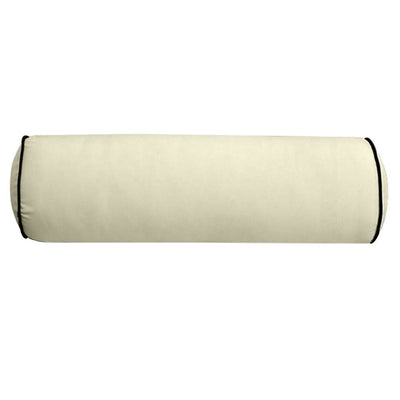 AD005 Contrast Piped Trim Medium 24x6 Bolster Pillow Slip Cover Only