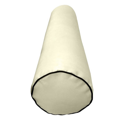 AD005 Contrast Piped Trim Medium 24x6 Bolster Pillow Slip Cover Only