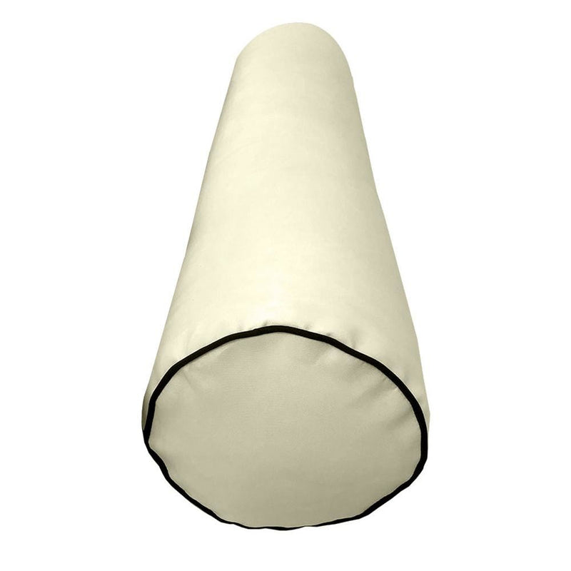 AD005 Contrast Piped Trim Medium 24x6 Bolster Pillow Slip Cover Only