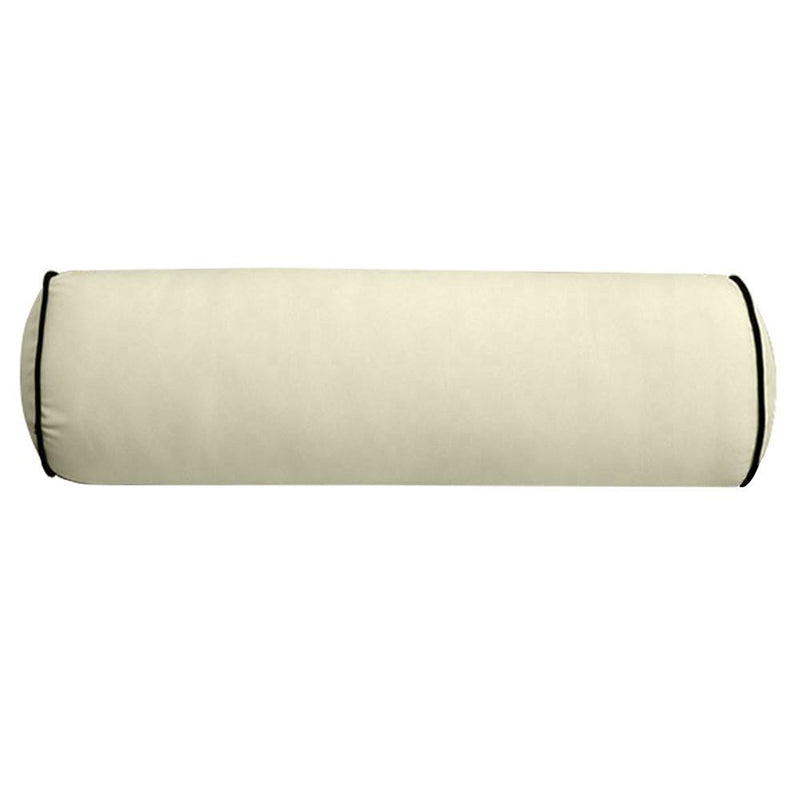 AD005 Contrast Piped Trim Small 23x6 Bolster Pillow Slip Cover Only