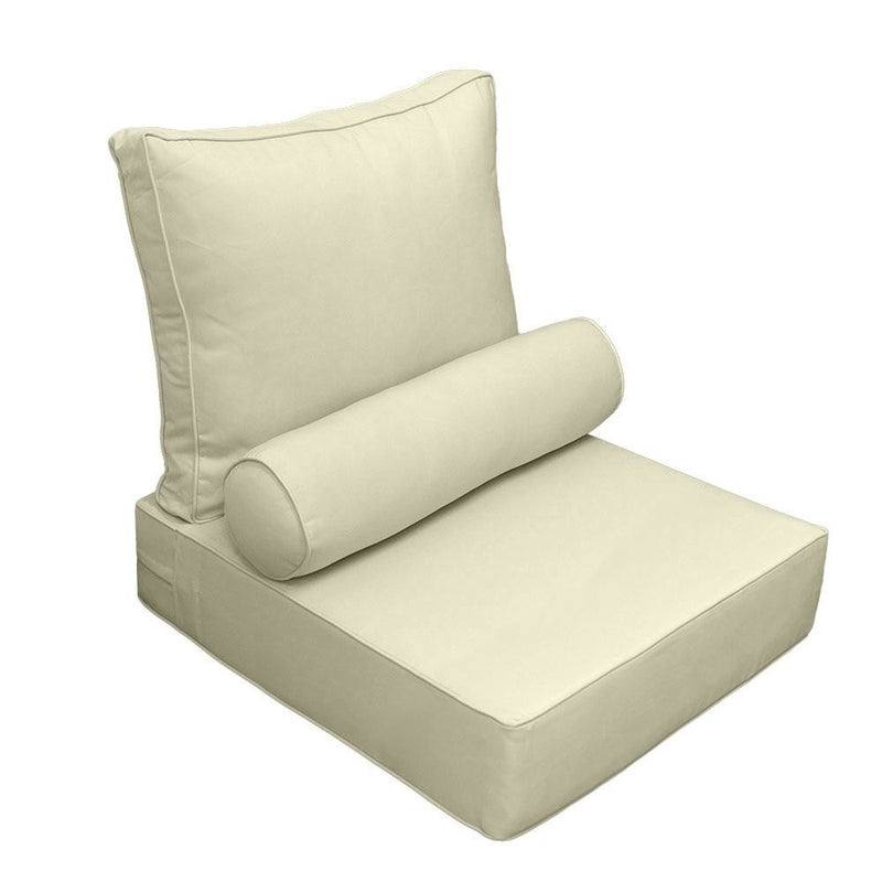 AD005 Pipe Trim Medium 24x26x6 Outdoor Deep Seat Back Rest Bolster Cushion Insert Slip Cover Set