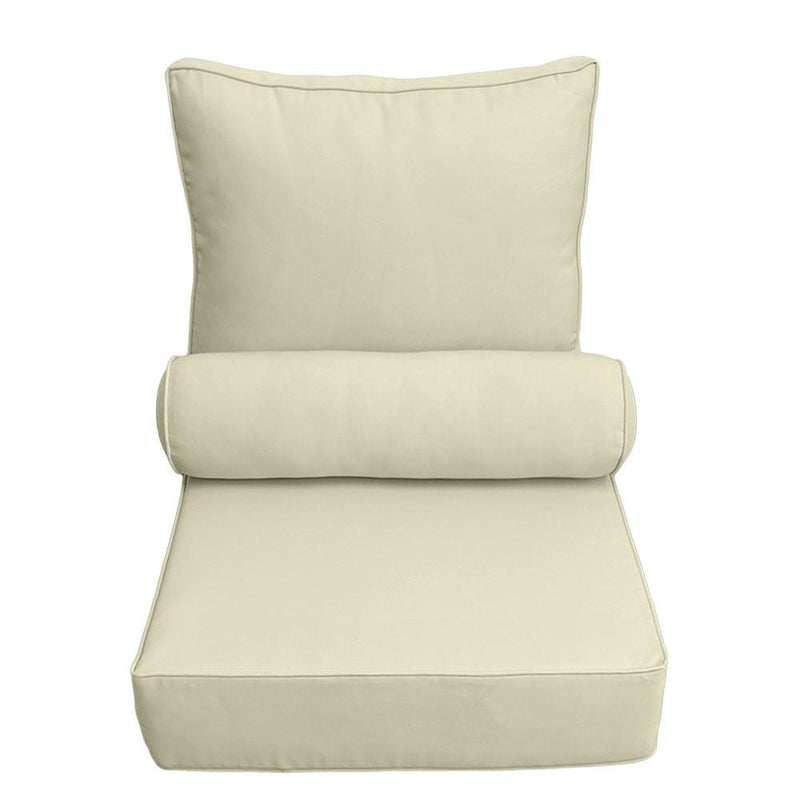 AD005 Pipe Trim Small 23x24x6 Outdoor Deep Seat Back Rest Bolster Cushion Insert Slip Cover Set
