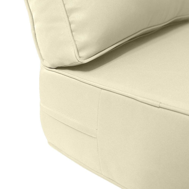AD005 Piped Trim Medium Deep Seat + Back Slip Cover Only Outdoor Polyester