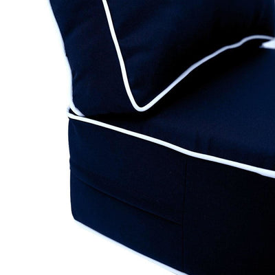 AD101 Contrast Pipe Trim Small Deep Seat + Back Slip Cover Only Outdoor Polyester