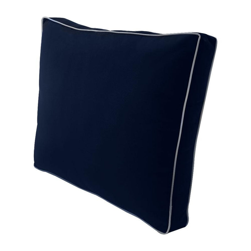 AD101 Contrast Piped Trim Large 26x30x6 Deep Seat + Back Slip Cover Only Outdoor Polyester