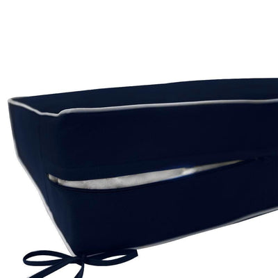 AD101 Contrast Piped Trim Large 26x30x6 Deep Seat Back Cushion Slip Cover Set