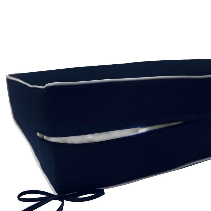 AD101 Contrast Piped Trim Large 26x30x6 Deep Seat Back Cushion Slip Cover Set