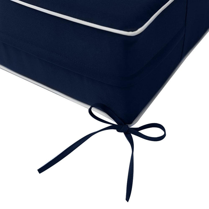 AD101 Contrast Piped Trim Medium 24x26x6 Deep Seat + Back Slip Cover Only Outdoor Polyester
