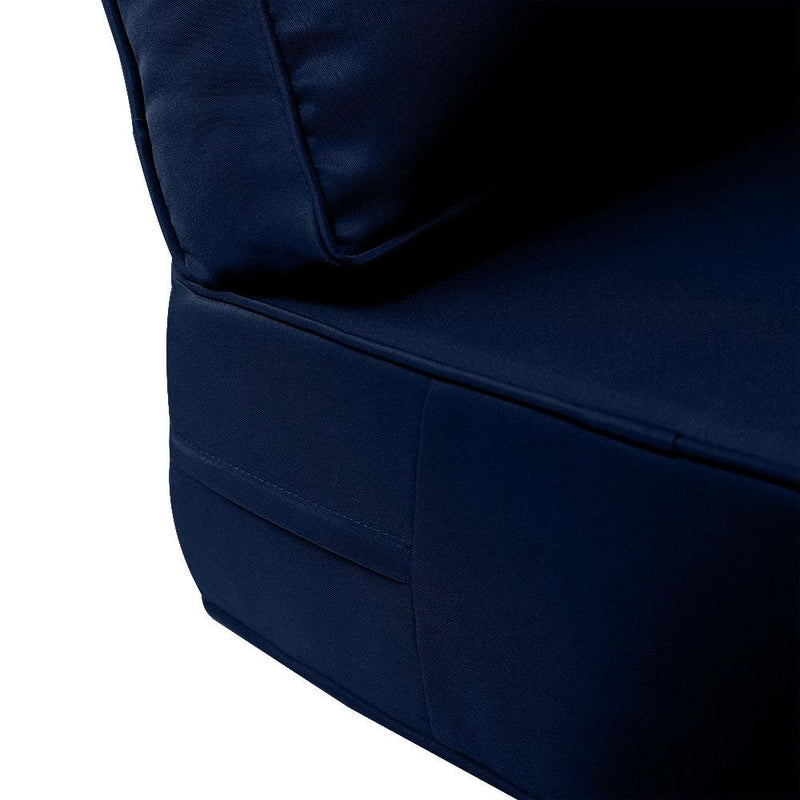 AD101 Piped Trim Large 26x30x6 Deep Seat Back Cushion Slip Cover Set