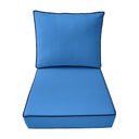 AD102 Contrast Piped Trim Medium 24x26x6 Deep Seat + Back Slip Cover Only Outdoor Polyester