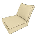 AD103 Contrast Pipe Trim Small 23x24x6 Deep Seat Back Cushion Slip Cover Set