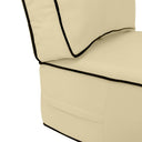 AD103 Contrast Pipe Trim Small 23x24x6 Deep Seat Back Cushion Slip Cover Set