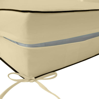 AD103 Contrast Piped Trim Medium 24x26x6 Deep Seat + Back Slip Cover Only Outdoor Polyester