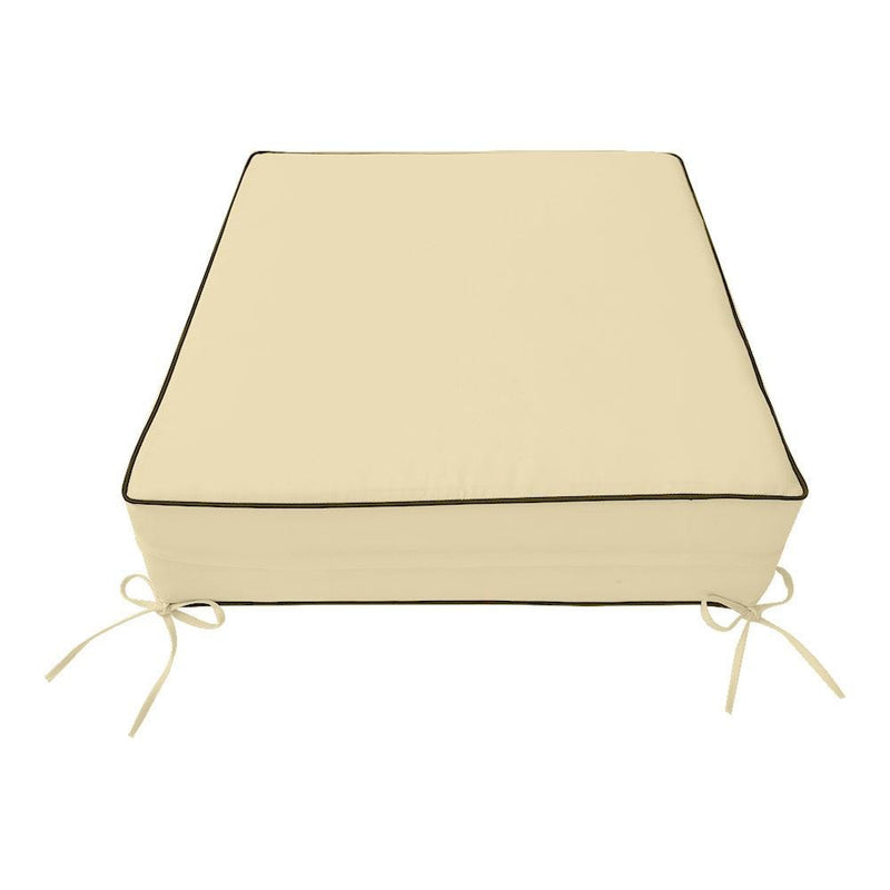 AD103 Contrast Piped Trim Medium 24x26x6 Deep Seat Back Cushion Slip Cover Set