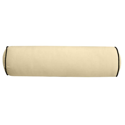 AD103 Contrast Piped Trim Medium 24x6 Bolster Pillow Slip Cover Only