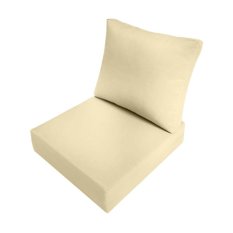AD103 Knife Edge Large 26x30x6 Deep Seat Back Cushion Slip Cover Set