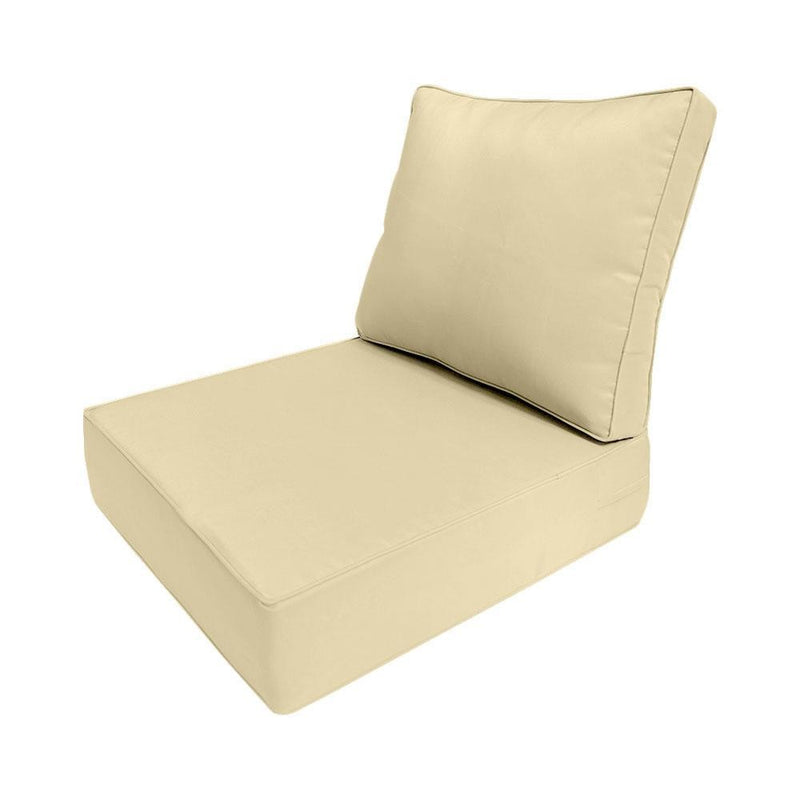 AD103 Piped Trim Medium 24x26x6 Deep Seat Back Cushion Slip Cover Set
