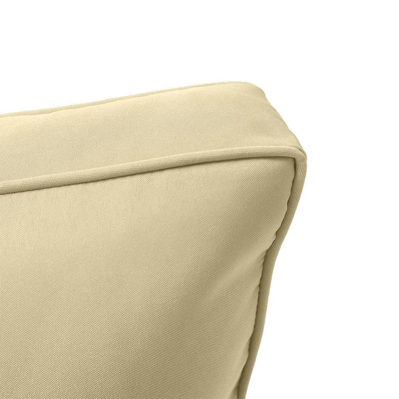 AD103 Piped Trim Medium 24x26x6 Deep Seat Back Cushion Slip Cover Set