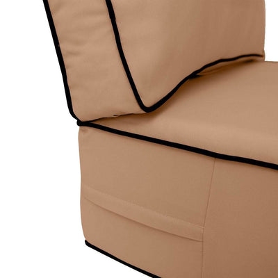 AD104 Contrast Pipe Trim Small Deep Seat + Back Slip Cover Only Outdoor Polyester