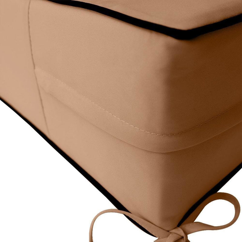 AD104 Contrast Piped Trim Medium 24x26x6 Deep Seat + Back Slip Cover Only Outdoor Polyester