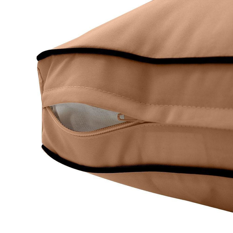 AD104 Contrast Piped Trim Medium 24x26x6 Deep Seat + Back Slip Cover Only Outdoor Polyester
