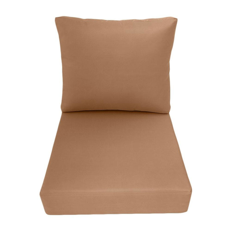 AD104 Knife Edge Large 26x30x6 Deep Seat Back Cushion Slip Cover Set