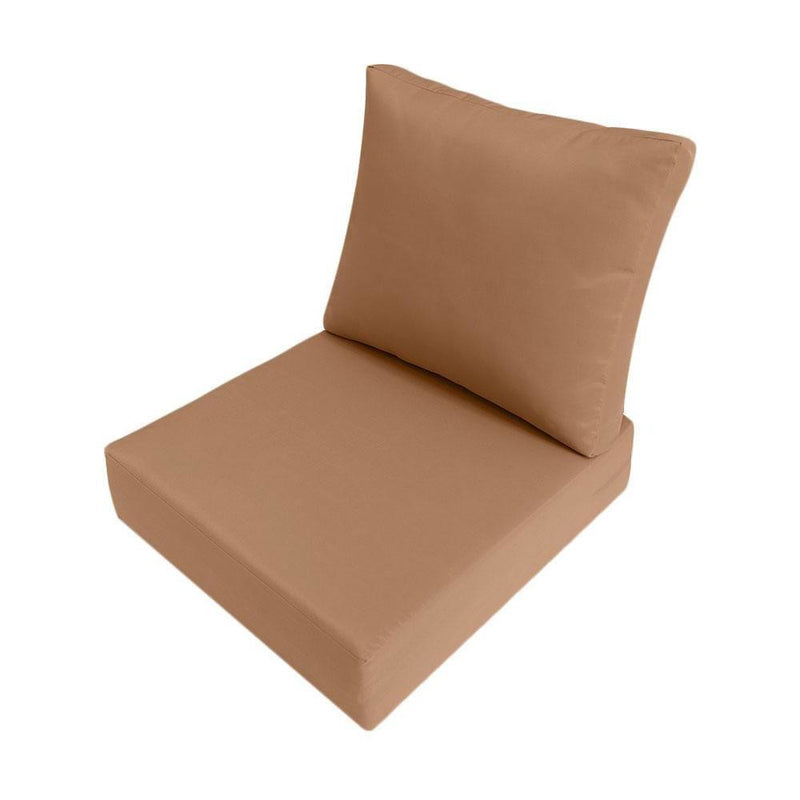 AD104 Knife Edge Large 26x30x6 Deep Seat Back Cushion Slip Cover Set