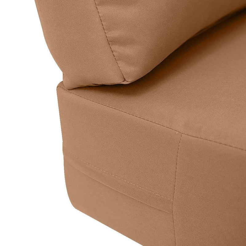 AD104 Knife Edge Large 26x30x6 Outdoor Deep Seat Back Rest Bolster Cushion Insert Slip Cover Set