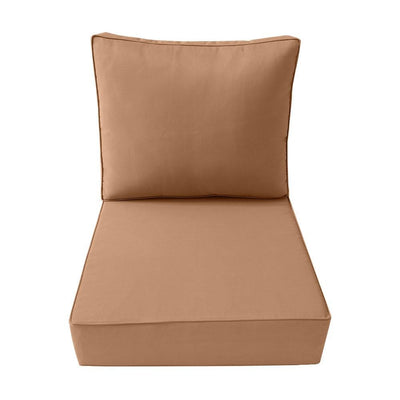 AD104 Piped Trim Medium 24x26x6 Deep Seat Back Cushion Slip Cover Set