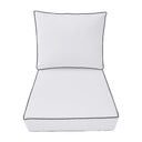 AD105 Contrast Pipe Trim Small 23x24x6 Deep Seat Back Cushion Slip Cover Set