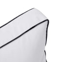 AD105 Contrast Pipe Trim Small 23x24x6 Deep Seat Back Cushion Slip Cover Set