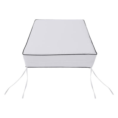AD105 Contrast Piped Trim Large 26x30x6 Deep Seat Back Cushion Slip Cover Set