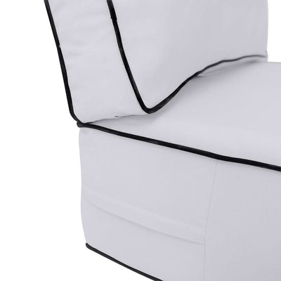 AD105 Contrast Piped Trim Medium 24x26x6 Deep Seat + Back Slip Cover Only Outdoor Polyester