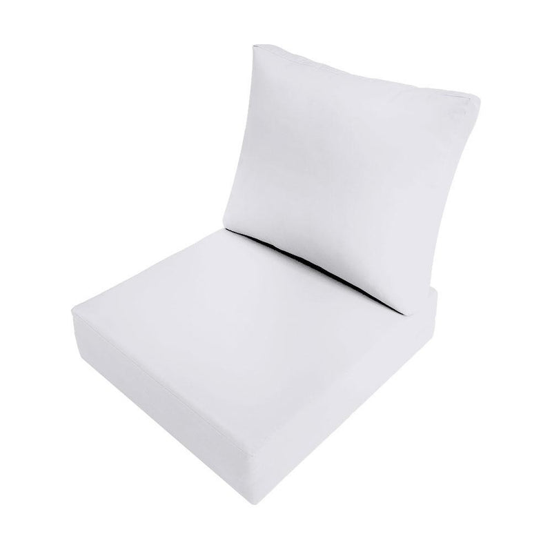 AD105 Knife Edge Large 26x30x6 Deep Seat Back Cushion Slip Cover Set