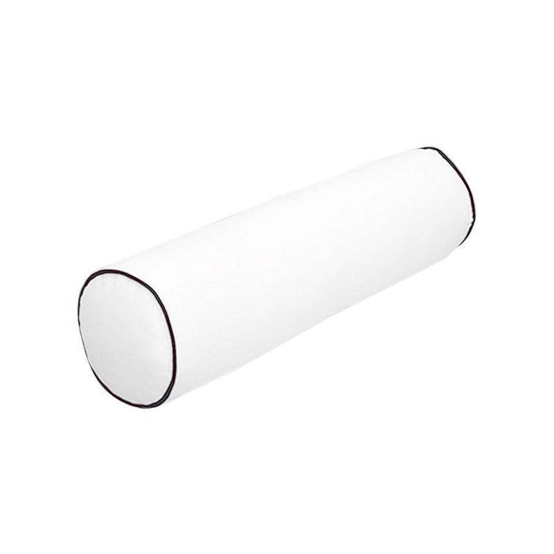 AD106 Contrast Pipe Trim Medium 24x6 Outdoor Bolster Pillow Slip Cover Only