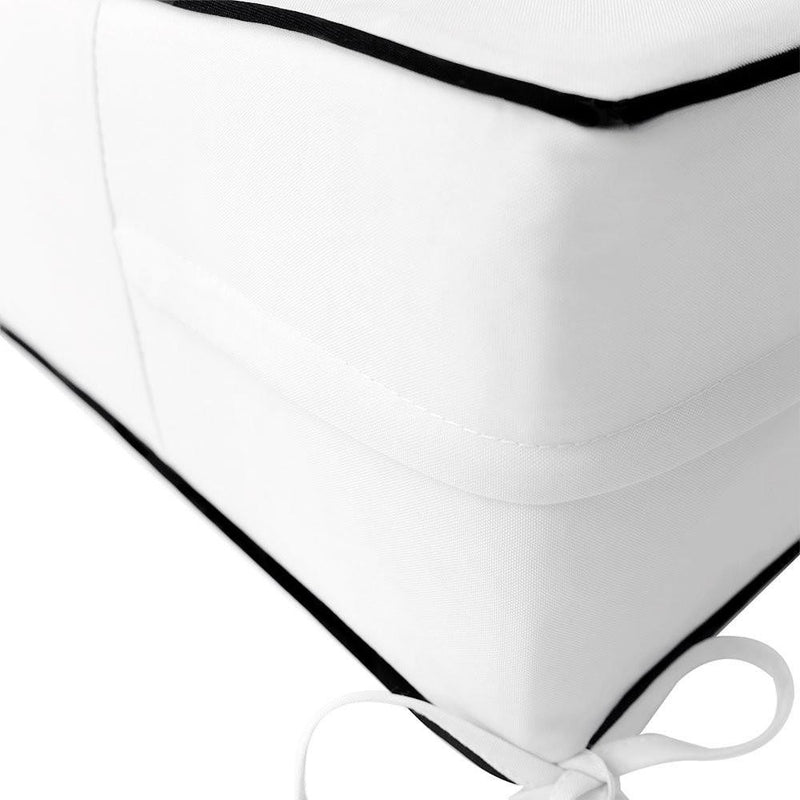 AD106 Contrast Piped Trim Medium 24x26x6 Deep Seat+Back Slip Cover Only Outdoor