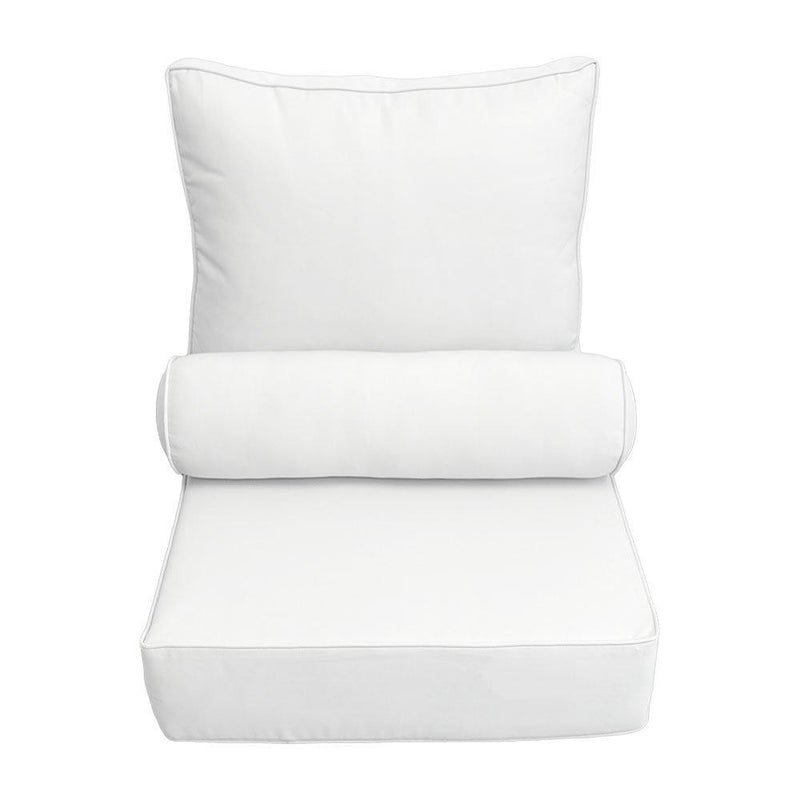 AD106 Pipe Trim Large 26x30x6 Outdoor Deep Seat Back Rest Bolster Cushion Insert Slip Cover Set