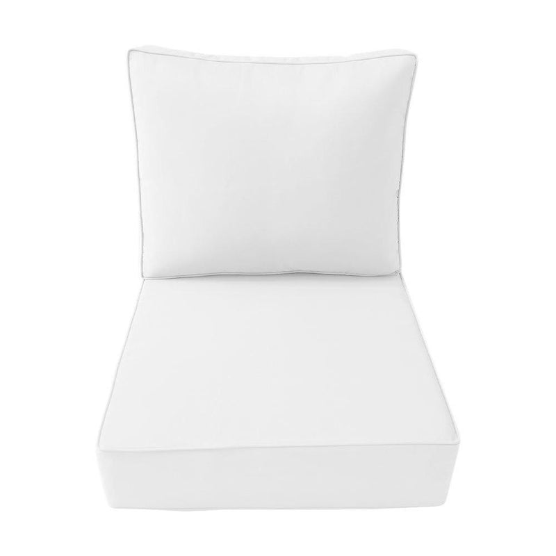 AD106 Pipe Trim Large 26x30x6 Outdoor Deep Seat Back Rest Bolster Cushion Insert Slip Cover Set