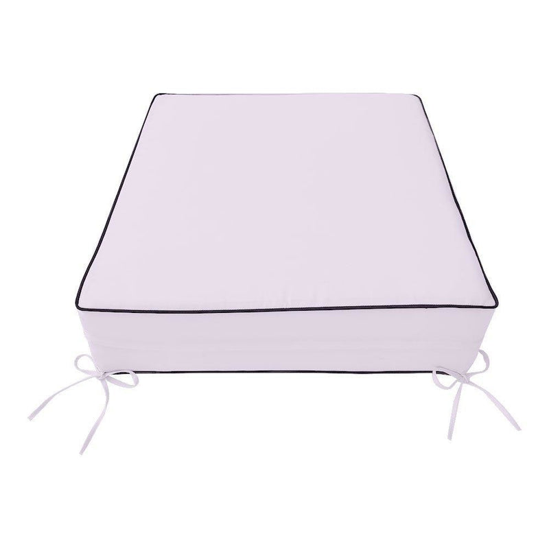 AD107 Contrast Piped Trim Medium 24x26x6 Deep Seat+Back Slip Cover Only Outdoor