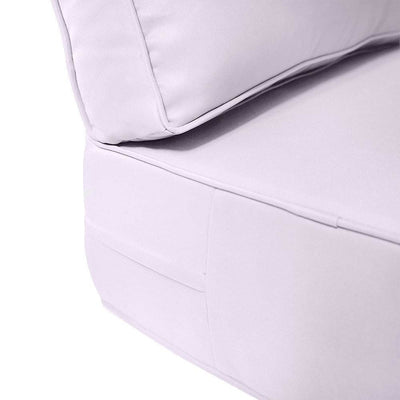 AD107 Piped Trim Large 26x30x6 Deep Seat Back Cushion Slip Cover Set