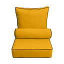 AD108 Contrast Pipe Trim Small 23x24x6 Outdoor Deep Seat Back Rest Bolster Cushion Insert Slip Cover Set