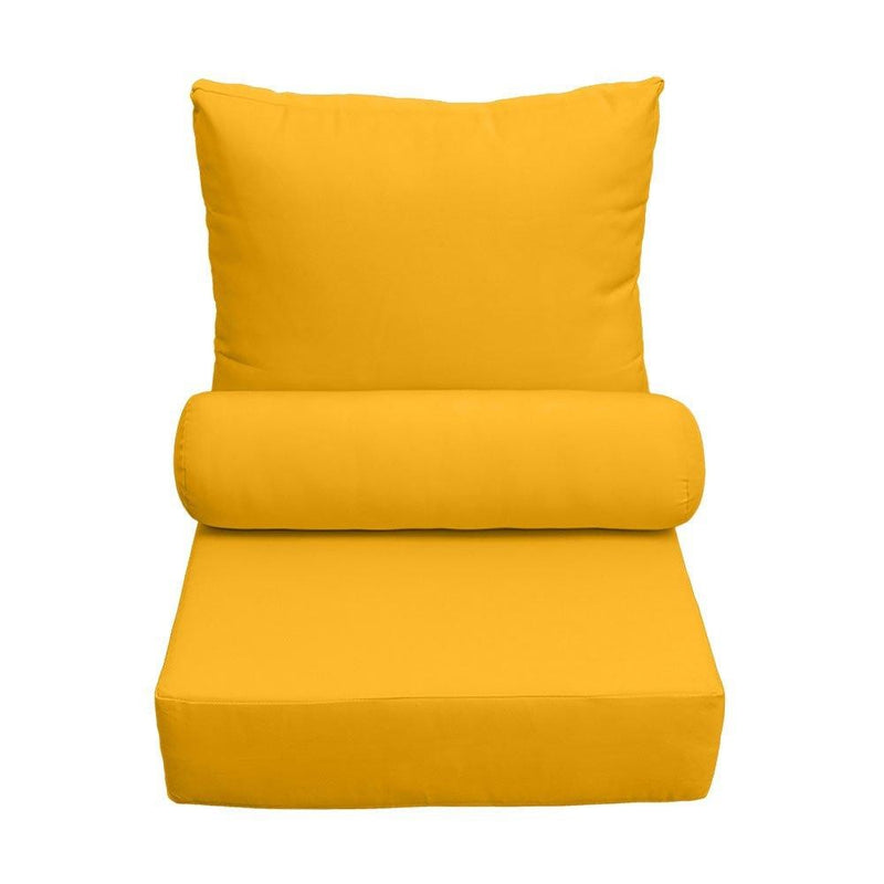 AD108 Knife Edge Small 23x24x6 Outdoor Deep Seat Back Rest Bolster Cushion Insert Slip Cover Set