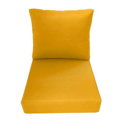 AD108 Knife Edge Small 23x24x6 Outdoor Deep Seat Back Rest Bolster Cushion Insert Slip Cover Set