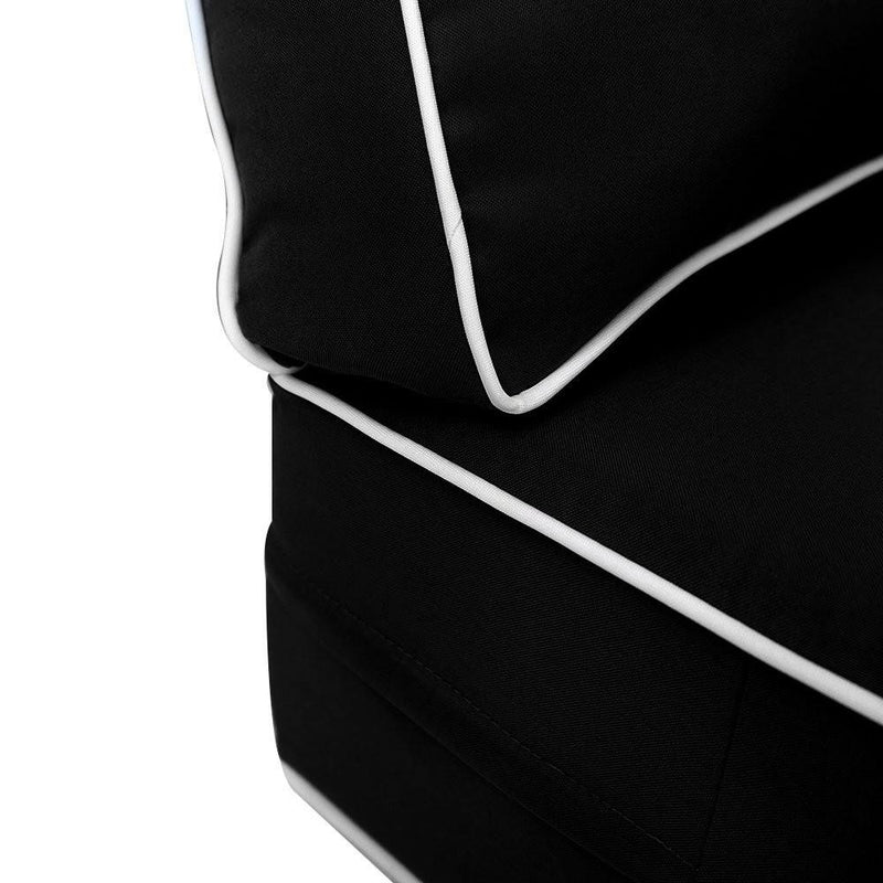 AD109 Contrast Pipe Trim Large 26x30x6 Outdoor Deep Seat Back Rest Bolster Insert Slip Cover Set