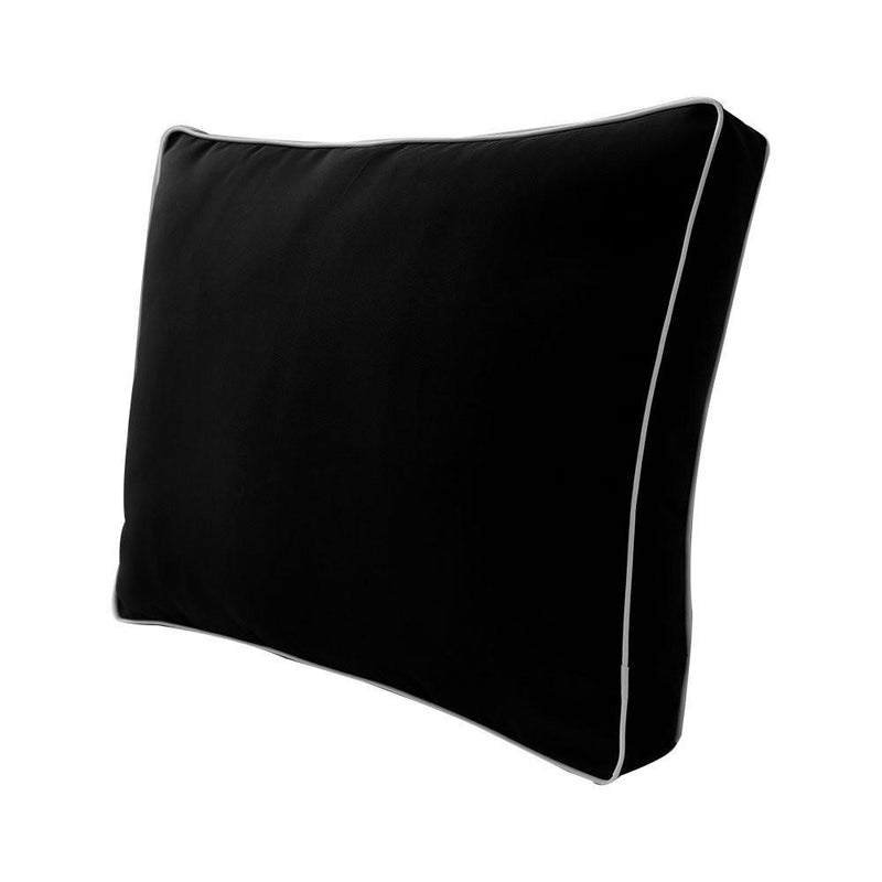 AD109 Contrast Pipe Trim Large 26x30x6 Outdoor Deep Seat Back Rest Bolster Insert Slip Cover Set